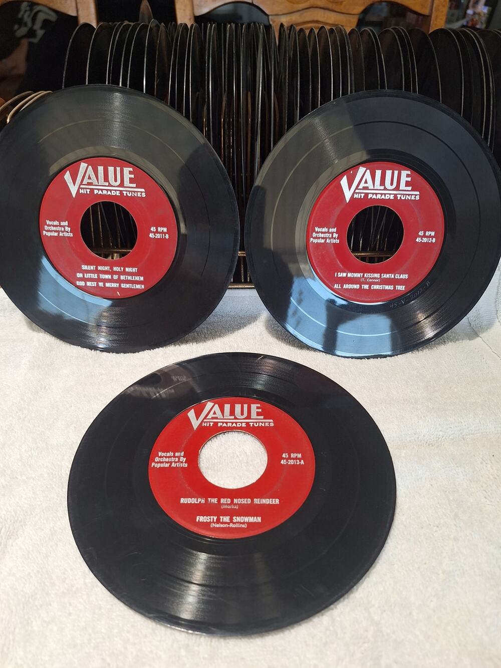 1950s Value Hit Parade Tunes Christmas 45 RPM Record Set 3 Discs VG+ Tested!